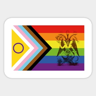 New Progress Pride Flag PLUS Satan Sticker